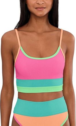 Beach Riot Eva Top Womens Lingerie Aqua Haze Colorblock : XS, Polyester/Spandex
