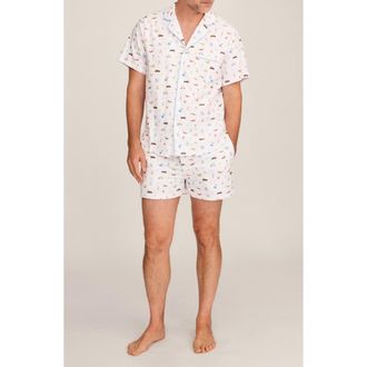 Petite Plume Twill Classic Short Pajamas in White at Nordstrom, Size X-Large