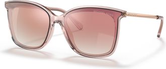 Michael Kors Zermatt Rose Gold Gradient Mirror Square Ladies Sunglasses MK2079U 31756F 61