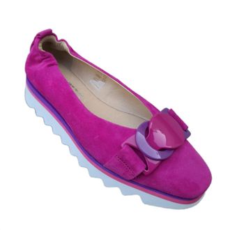 Softwaves Womens Suede Loafer In Fuschia
