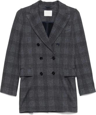 Circolo 1901 Double-Breasted Plaid Blazer - Dames - Blazers - Veelkleurig - 2XS - Leer - Jassen