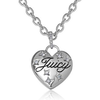Juicy Couture Silver-Tone Heart Pendant Necklace at Nordstrom