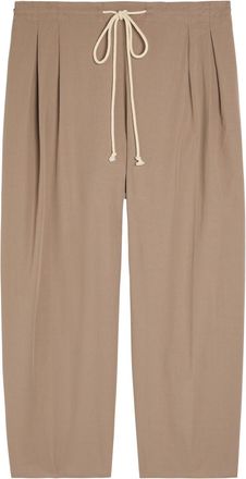 Maria McManus Barrel-leg Cotton-poplin Trousers - Beige - M (UK12 / M)