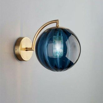 OEM Nouvelle Applique Nordique Moderne &Oslash;15cm Boule De Verre Bleu Applique Applique Support M&eacute;tal Applique (bleu)