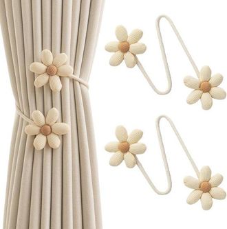 No Brand Lazos Flexibles Para Cortinas, Lazos Para Cortinas Florales, 2 Elegantes Sujetadores De Cortinas Diy, Sujetadores Decorativos Para Ventanas Para La De
