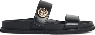 Tory Burch Romy Sport Black Leather Slippers