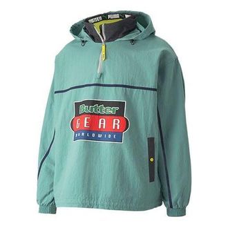 Puma X Butter Goods Lightweight Pop Over Top Half Zip Hoodie Green 534055-50