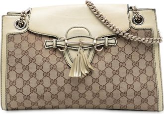 Gucci Tweedehands Grote GG Canvas Emily Schoudertas