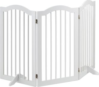 Relaxdays Relaxdays - Barrera Seguridad Perros, 3 Paneles, Alto 92 Cm, Valla Protecci&oacute;n Mascotas, Plegable, 92x154 Cm, Blanca