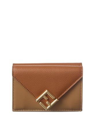Fendi Fendi Ff Diamond Mini Leather Wallet