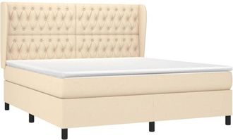 vidaXL Vidaxl - Cama Box Spring Con Colch&oacute;n Tela Color Crema 180x200 Cm