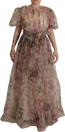 Dolce & Gabbana Multicolor Floral Print Long Maxi Gown Womens Dress (Pre-Owned)