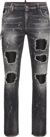 Philipp Plein 5-Pocket Rock Star Fit Jeans - Heren - Slim Fit Jeans - Zwart - W33 - Katoen - Jeans