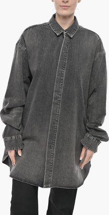 Fear of God Camicia Oversize Fit in Denim con Abbottonatura a Scomparsa Fear Of God