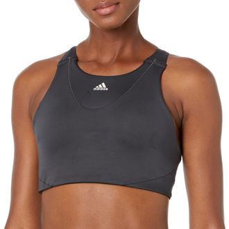 adidas Womens Standard Medium Support Yoga Bra, Carbon, XX-Large
