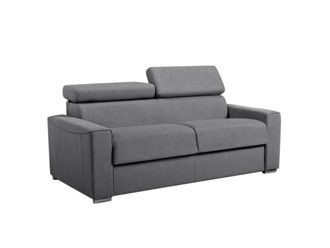 VENTE-UNIQUE.COM Sof&aacute; cama poli&eacute;ster 3 plazas gris 196x223cm