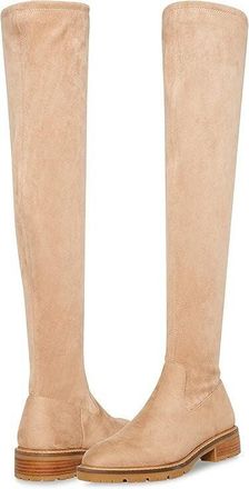 Steve Madden Lizbeth Boots Wo Taupe Round Toe Block Heel Knee-High JOBB206