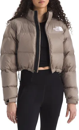 The North Face Nuptse Water Repellent 700 Fill Power Down Short Puffer Jacket in Mocha Brown at Nordstrom, Size X-Small