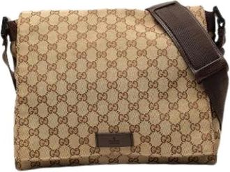 Gucci Pre-owned Vintage Crossbody Bag - unisex - Vintage Schoudertas - Beige - ONE Size - Leer - Vintage