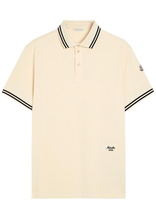 Moncler Logo-embroidered Piqu&eacute; Cotton Polo Shirt - Multicoloured 1 - XL