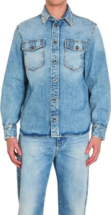 Versace Blue Regular Denim Overshirt