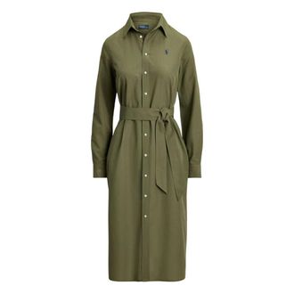 Ralph Lauren Shirt Dresses, female, Green, Size: XS Pony Belted Shirt Dress