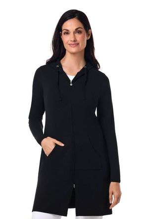 Coolibar Womens Cabana Long Zip-Up Hoodie, UPF 50+ Sun Protection in Black at Nordstrom, Size X-Small