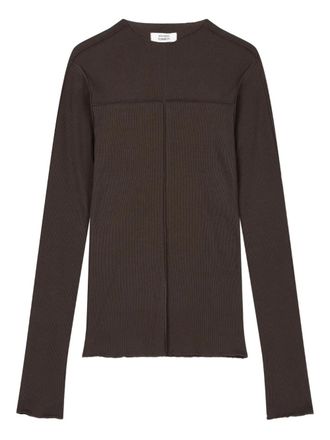 TOMBOY long-sleeve corduroy T-shirt - women - Polyester/Cotton - OS - Brown