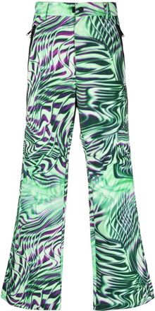 Diesel Optical-print canvas trousers - men - Polyester - 32 - Green