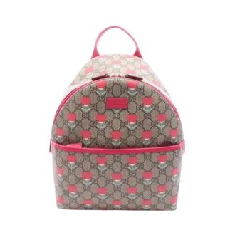 Gucci Pre-owned GG Supreme Canvas Leather Backpack - unisex - Gucci Vintage - Vintage Backpacks - Multicolor - ONE SIZE - Pre-owned