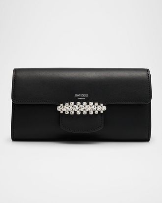 Jimmy Choo London Bing Crystal Smooth Leather Wallet