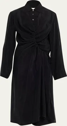 Maison Margiela Draped Long-Sleeve Shirtdress