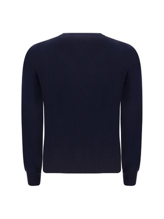 Brunello Cucinelli Mens Virgin Wool Sweater Navy+grigio Scuro