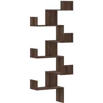 vidaXL Estanter&iacute;a De Pared De Esquina Madera Marr&oacute;n Roble 45x45x147 Cm Vidaxl