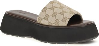 Gucci Womens Oversized Sole Slider Sandals Vintage Sand