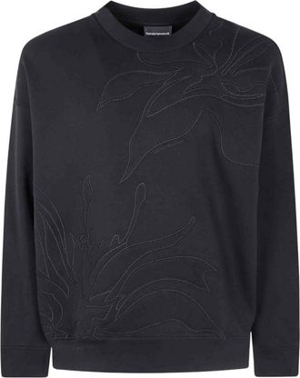 Emporio Armani Embroidered-Design Sweatshirt, Size Medium