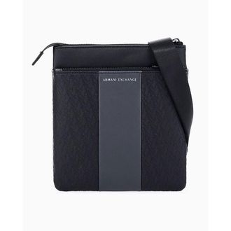 A|X Armani Exchange Crossbodytas Met Gestructureerd Logo, Zwart