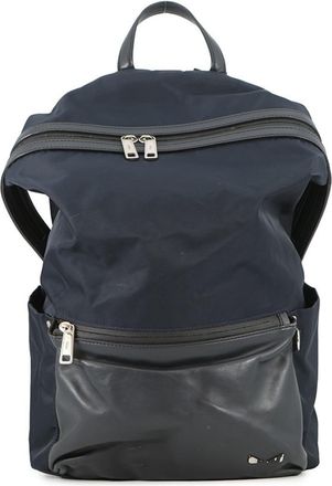 Fendi Black Navy Nylon Leather Backpack (Pre-Owned)