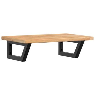 Berkfield Home Basin Shelf Wall Mounted Steel & Solid Wood Oak in Brown