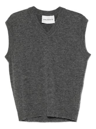 Amaranto v-neck sleeveless vest - Grey