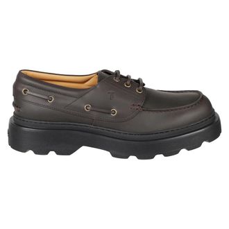 Tod's Bruine platte schoenen - Heren - Bootschoenen - Bruin - 45 EU - Schoenen