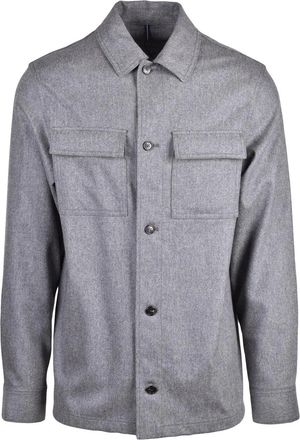 Incotex Grey Tailored Virgin Wool-Cashmere Shirt