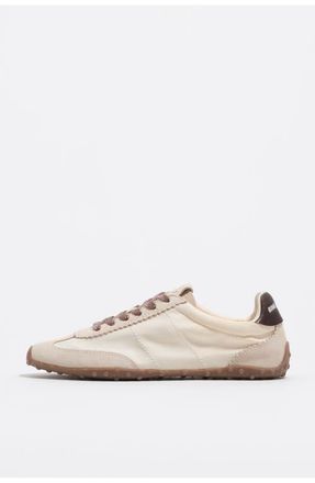 Bimba & Lola Suede Nylon 13 29 Sneaker in White at Nordstrom, Size 41