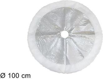 Trade Shop Trade Shop - Tappeto Sottoalbero Natale Gonna Copertura 100 Cm Silver Pois Pelliccia Bianca