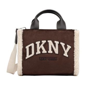 DKNY Dkny - Hadlee Small Logo Tote - Dames - Tassen - Bruin - Maat: ONE Size Zijde