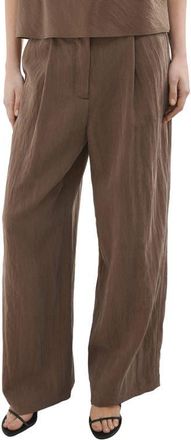 Mango Straight Leg Lyocell Pants in Brown at Nordstrom, Size Medium