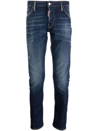 Dsquared2 skinny cotton trousers - men - Cotton/Cotton/Spandex/Elastane/Polyester/Calf Leather - 44 - Blue