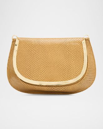 SIMKHAI Logan Python-Debossed Crossbody Bag