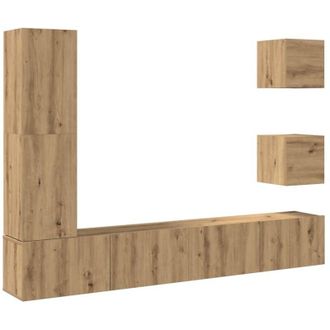 vidaXL Vidaxl - Mueble Para Tv De Pared Madera Contrachapada Artesanal 5 Piezas