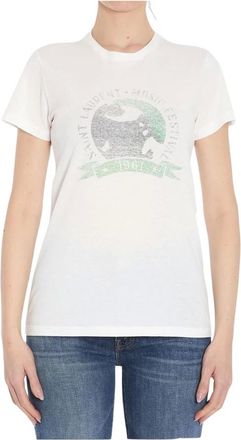 Saint Laurent Music Festival T-Shirt - Dames - Tops - Wit - Maat: M Katoen